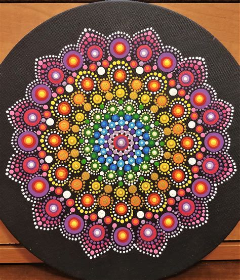 Flower Of Life/Original Dream Mandala/Dot Art/Lotus Mandala/Multi Color ...