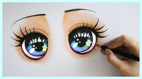 Drawing Tutorial How to draw and color Sparkly Blue Eyes ! | Doll eyes, Drawing tutorial, Doll ...