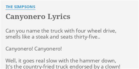 "CANYONERO" LYRICS by THE SIMPSONS: Can you name the...