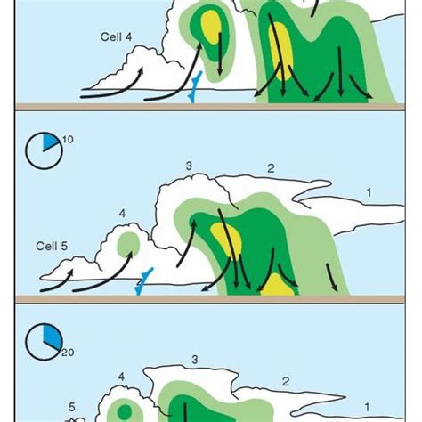 3: The three stages of an ordinary cell thunderstorm: (a) towering ...