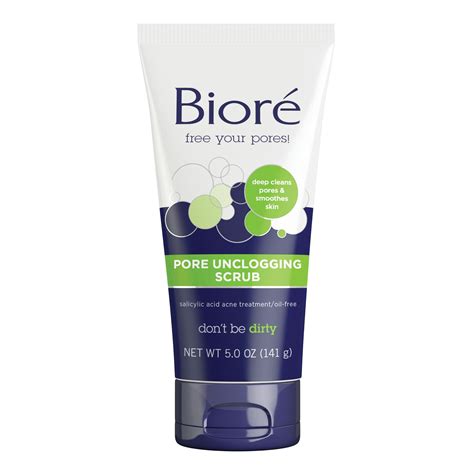 Biore, 2% Salicylic Acid, Oil-Free, Pore Unclogging Face and Body Scrub, 5 fl oz - Walmart.com ...