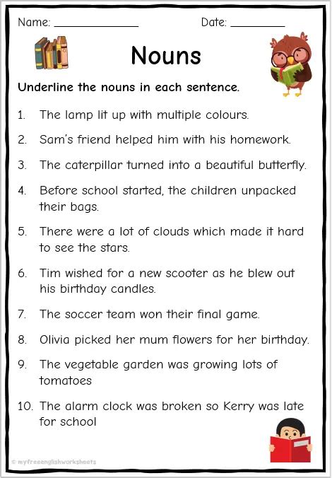 Noun Worksheets | Free Printables