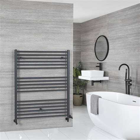 Milano Artle - Anthracite Dual Fuel Flat Heated Towel Rail 1200mm x 1000mm