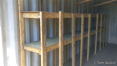 How To Build Simple Shelves in a Shipping Container - YouTube