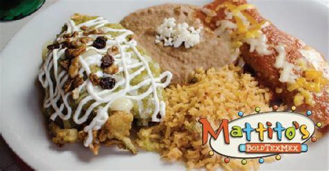 Mattito's Award-Winning Tex-Mex & Mexican Food Menu