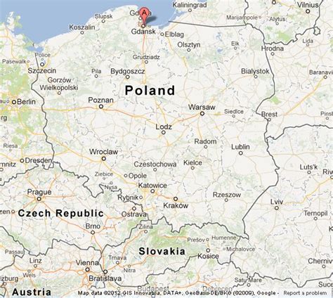 Gdansk on Map of Poland