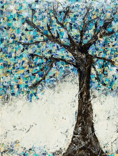 Tree Blue painting abstract art True Colors 3/4 | Etsy