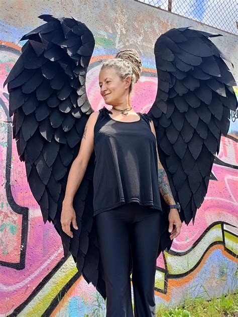 Angel Wings Adult Costume Black Angel Wings Helloween Costume - Etsy