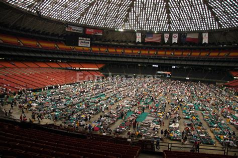 Eon Images | Hurricane Katrina evacuees inside Houston Astrodome