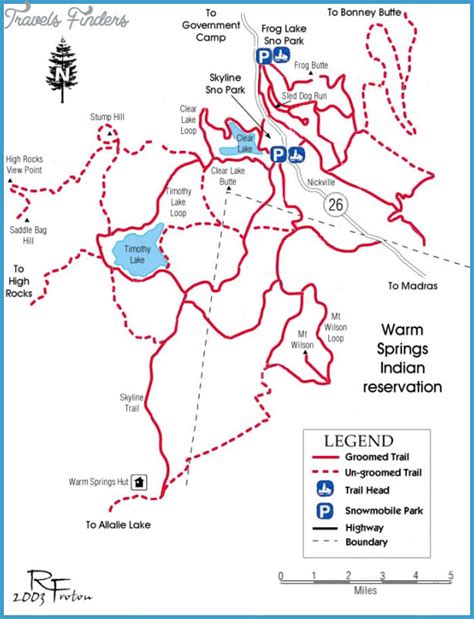 Mt Hood Hiking Trail Map - TravelsFinders.Com