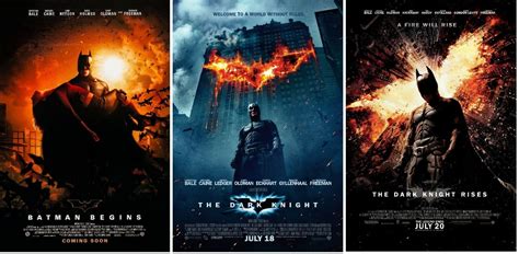 The Dark Knight Trilogy Movie Poster Collection | Set of 3 | Batman ...