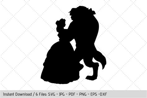 FREE Beauty and the Beast SVG File | Beauty and the beast silhouette ...