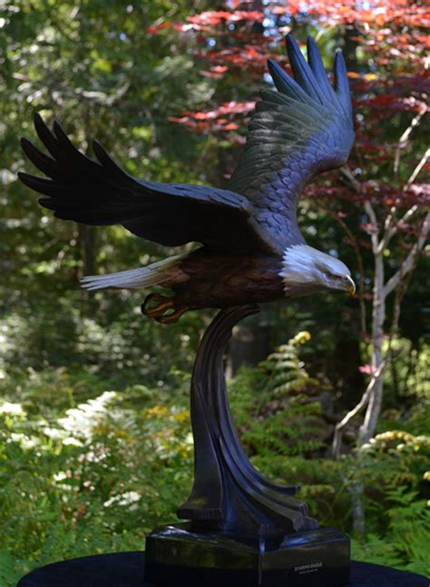 Soaring Eagle - Bronze Bald Eagle Sculpture by Mike Curtis