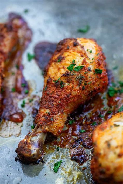 Baked Chicken Drumsticks - with crispy skin and juicy chicken!