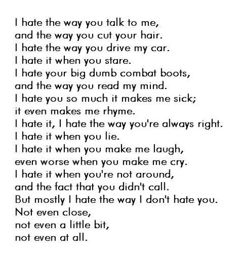 10 things i hate about you poem on Tumblr