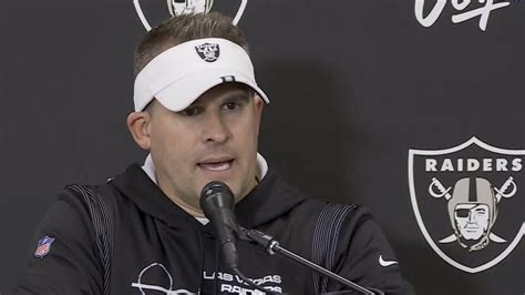 Las Vegas Raiders head coach Josh McDaniels and Raiders quarterback Derek Carr react to blowing ...