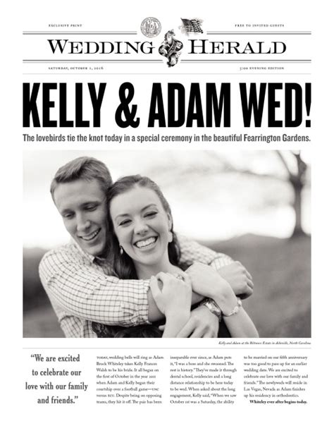 Wedding and Anniversary Newspapers - Print and Digital | MakeMyNewspaper