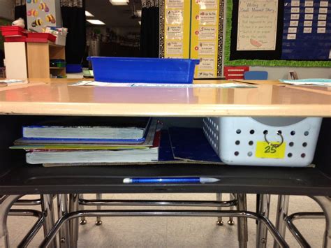 classroom student desk organization ideas