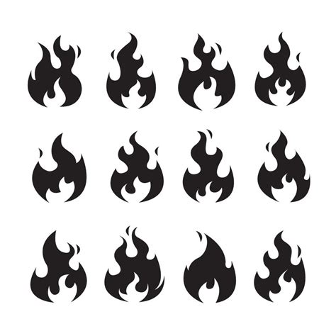 Fire silhouettes set vector illustrationPrint 15882402 Vector Art at Vecteezy