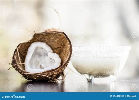 Coconut Milk with Raw Coconut. Stock Photo - Image of health, liquid: 114482356