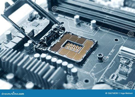 CPU socket on motherboard stock photo. Image of motherboard - 26676838