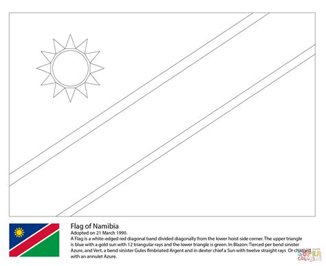 Flag of Namibia coloring page | Free Printable Coloring Pages