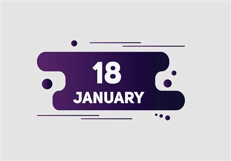 january 18 calendar reminder. 18th january daily calendar icon template ...