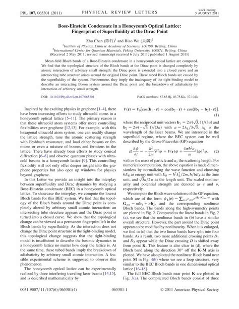 (PDF) Bose-Einstein Condensate in a Honeycomb Optical Lattice: Fingerprint of Superfluidity at ...