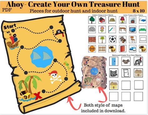 Treasure Map Pirate Map DIGITAL DOWNLOAD // Printable - Etsy