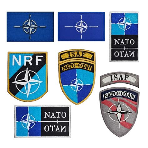 NATO Flag Embroidery Patches Clothes Badge Armband Backpack Sticker ...