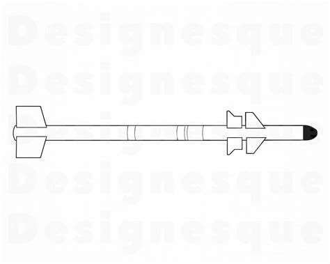 Missile Outline SVG War Missile Clipart Missile Files for | Etsy