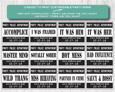 Printable Jail Sign Template