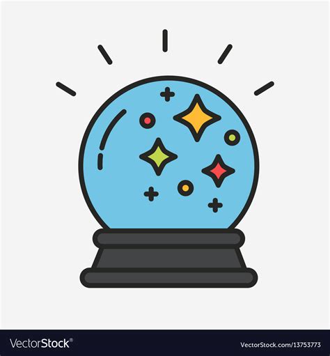 Magic fortune telling crystal ball line Royalty Free Vector