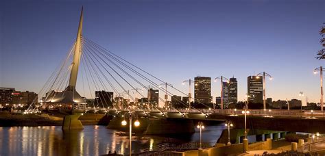 winnipeg, Manitoba skyline with Esplanade bridge – | FUTUREMARK