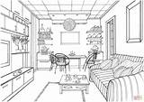 Living Room With A Luminous Ball coloring Page From Interior Design  sketch template