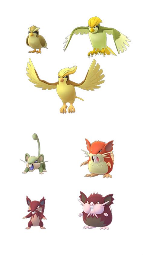 Shiny Pidgey and Shiny Rattata models. Credit to Chrales : r/TheSilphRoad