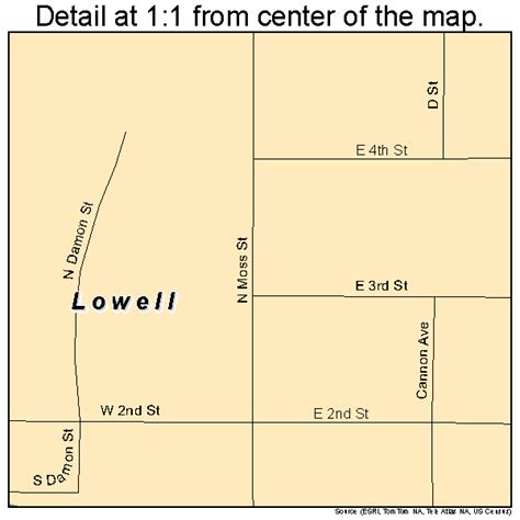 Lowell Oregon Street Map 4144050