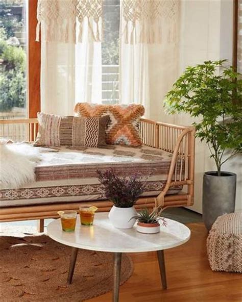 Rattan Daybed Frame Day Bohemian Style Bed Frame Statement - Etsy