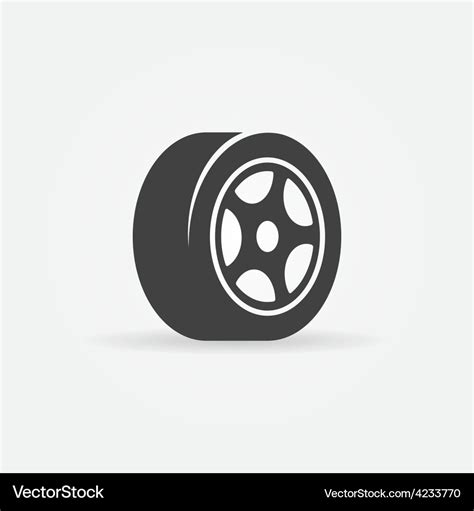 Tyre black symbol or icon Royalty Free Vector Image