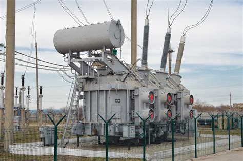 The Electric Current Transformer On The Substation Stock Photo - Image ...