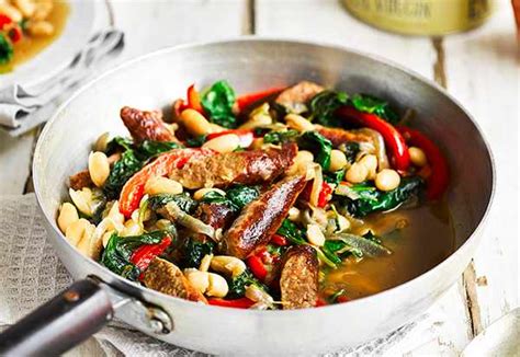 Merguez Sausage Recipe With Cannellini Beans and Spinach - olivemagazine