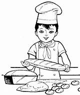 Colorear Panadero Panaderia Profesiones Panaderos Preescolar Tiendas  sketch template
