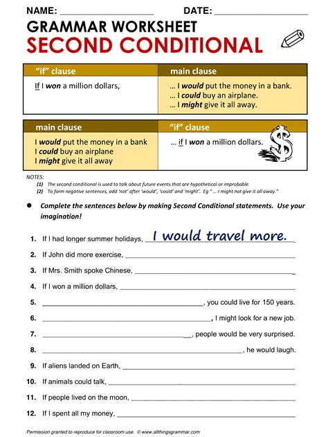 English Grammar Second Conditional www.allthingsgrammar.com/second-conditional.html English Quiz ...