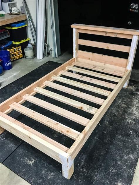 How to Build a Platform Bed with Legs for $50! | Diy platform bed, Diy twin bed frame, Build a ...