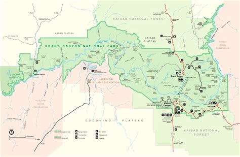 Grand Canyon Hiking Trails Map - ToursMaps.com