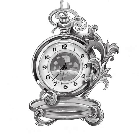 Share more than 78 pocket watch tattoo stencil - in.cdgdbentre