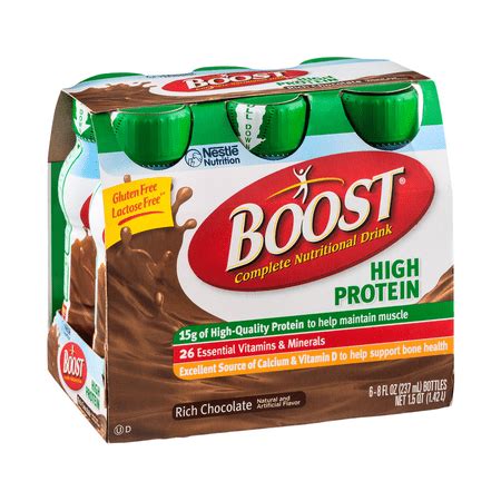 Boost High Protein Rich Chocolate Protein Shake, Gluten Free, Lactose Free, 48 FL OZ (Pack of 4 ...