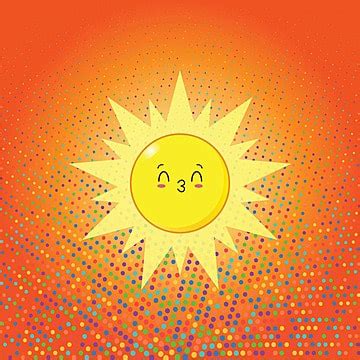 Design Of An Artistic Sun Emoji With Cute And Adorable Features Vector ...