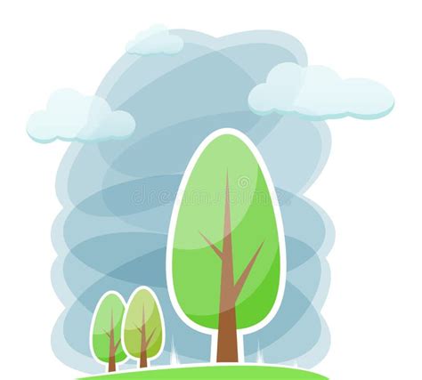 Summer Trees Against the Sky. Stock Vector - Illustration of summer ...