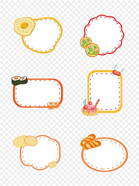 Cute Elements Clipart Transparent PNG Hd, Cartoon Cute Food Border ...